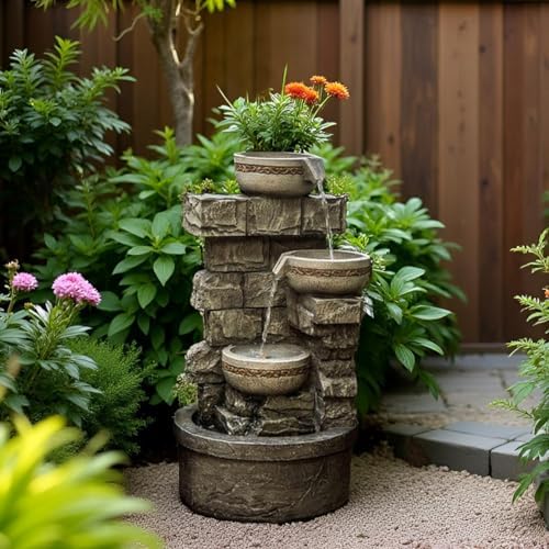 Cheng Pin 3 Tiered Resin Waterfall Fountain