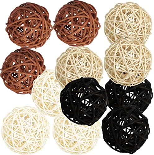 12pcs Multi Color Rattan Ball Hanging Decor