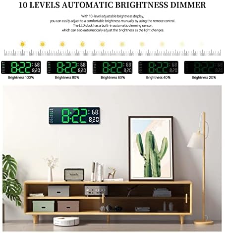 13-inch LED Digital Wall Clock with Remote Control