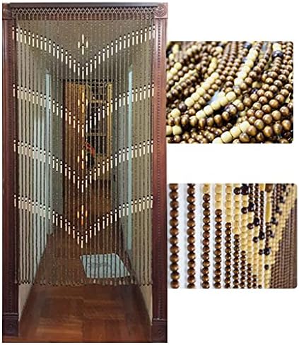 ZHOUXIAO Bamboo Wood Beaded Curtain for Doorways
