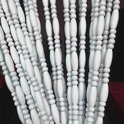 LEOSXA Hanging Wooden Beaded Door Curtain Screen