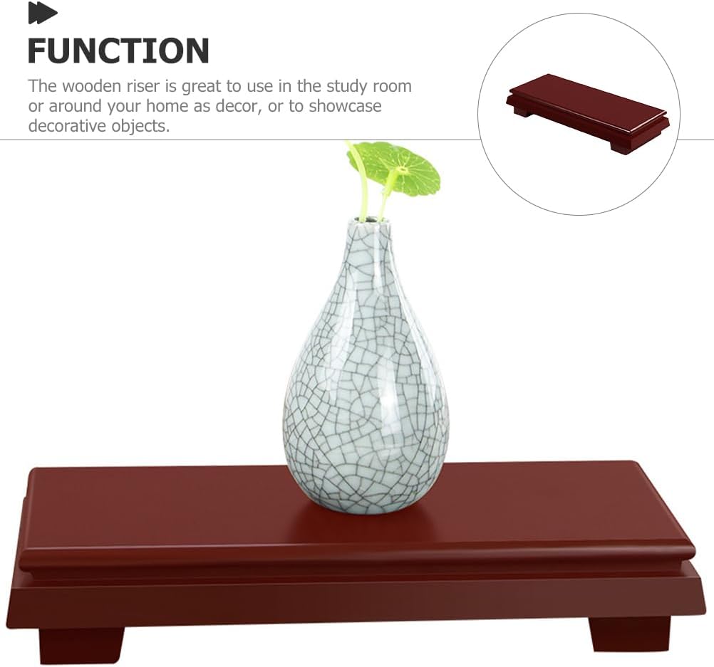 LOGOFUN Rosewood Carved Antique Pedestal Vase Base