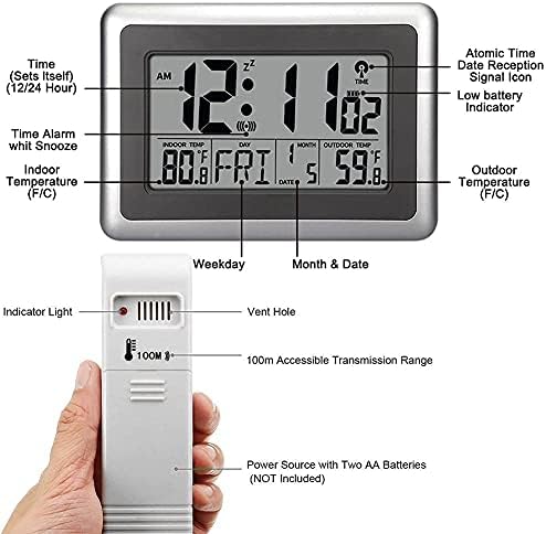 UMEXUS Atomic Digital Clock with Temperature and Alarm
