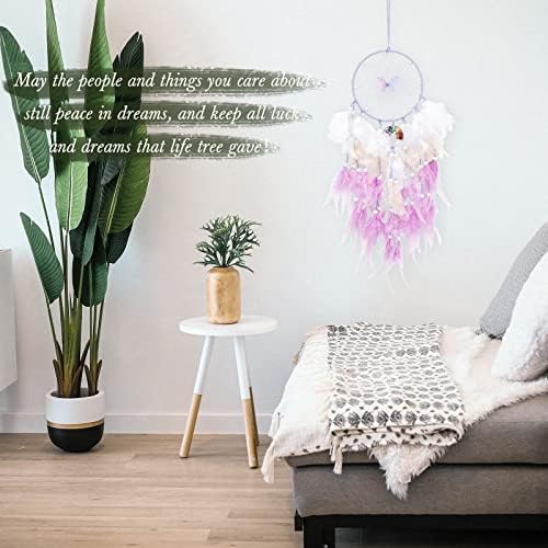 Dreamlike Butterfly Tree of Life Dream Catcher Wall Decor Purple Handmade Craft Gift