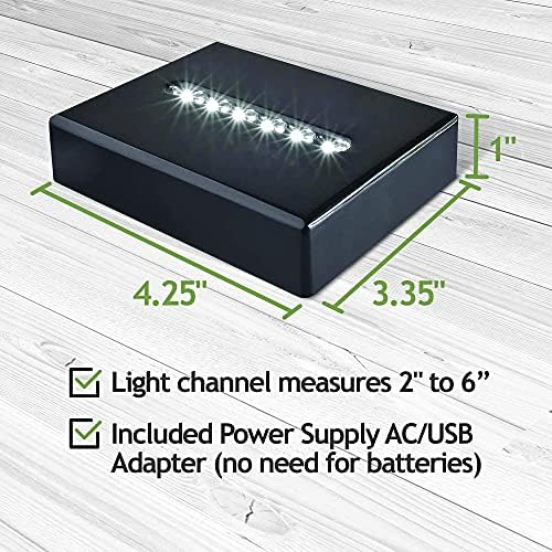 ASENTE 6 LED Light Pedestal with White Light - Black Lacquer Base