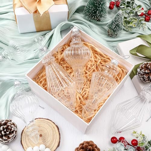 6 Pcs 57 Inch Glass Christmas Ornament Set