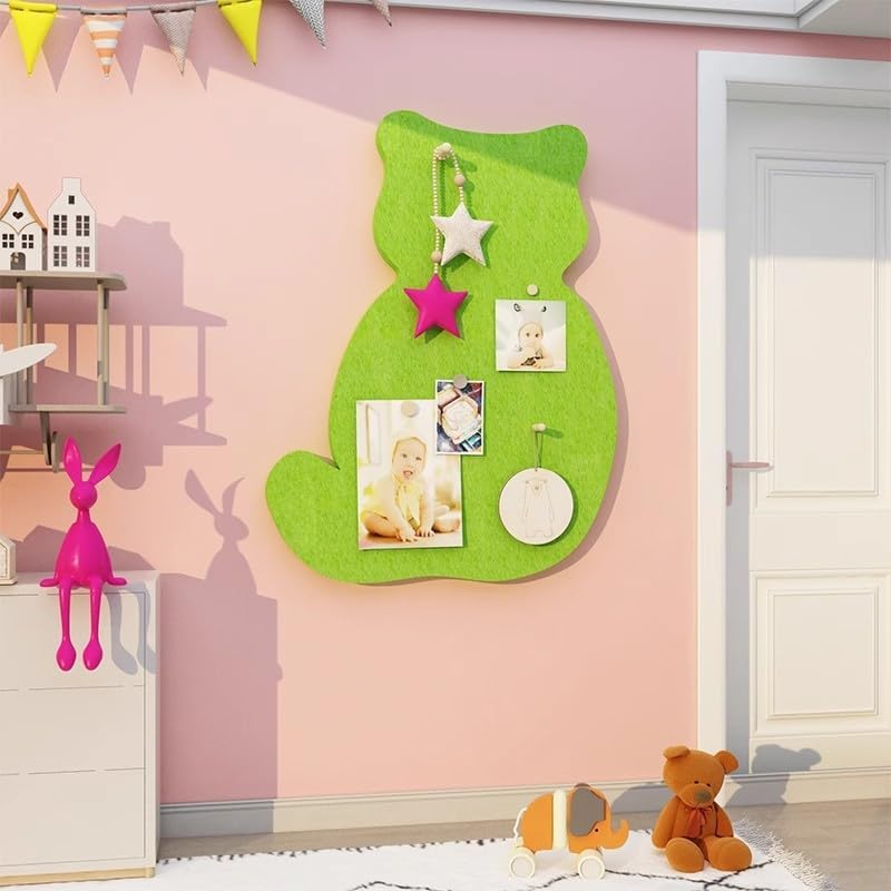 Pin Board Cat Cork Board 236x179 Inch Decorative Bulletin Board Wall Decor Green