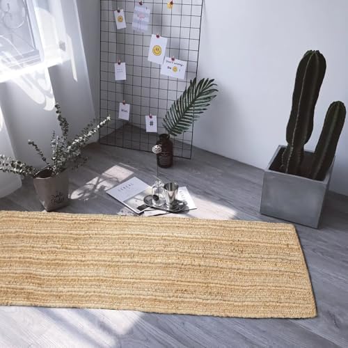 Shatex Hallway Runner Rug 2x6 Natural Jute Reversible