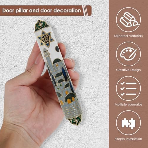 Hand Painted Mezuzah Zinc Alloy Enamel Decorative Mezuzah Colorful