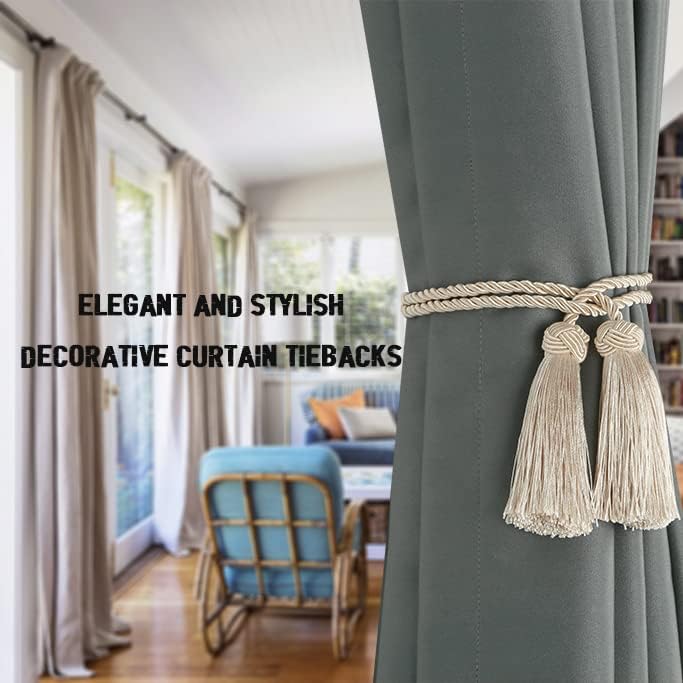 BEL AVENIR 2 Pack Decorative Curtain Holdbacks with Tassels