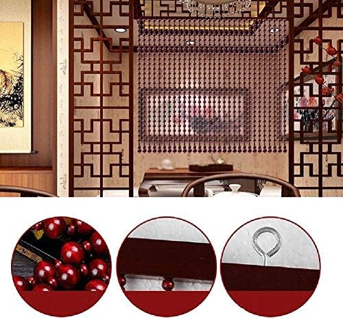 Natural Wood Beaded Curtain for Room Divider and Home Decor