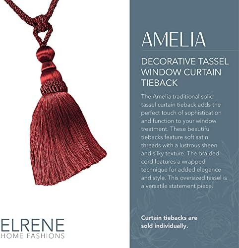 Elrene Home Fashions Amelia Tassel Tieback Red 24 Inches