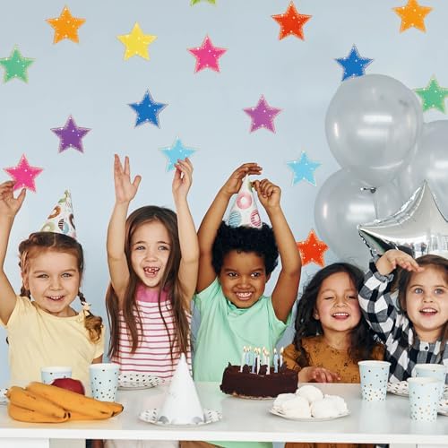 Glitter Star Cutouts 100Pcs Assorted Color DIY Decorations