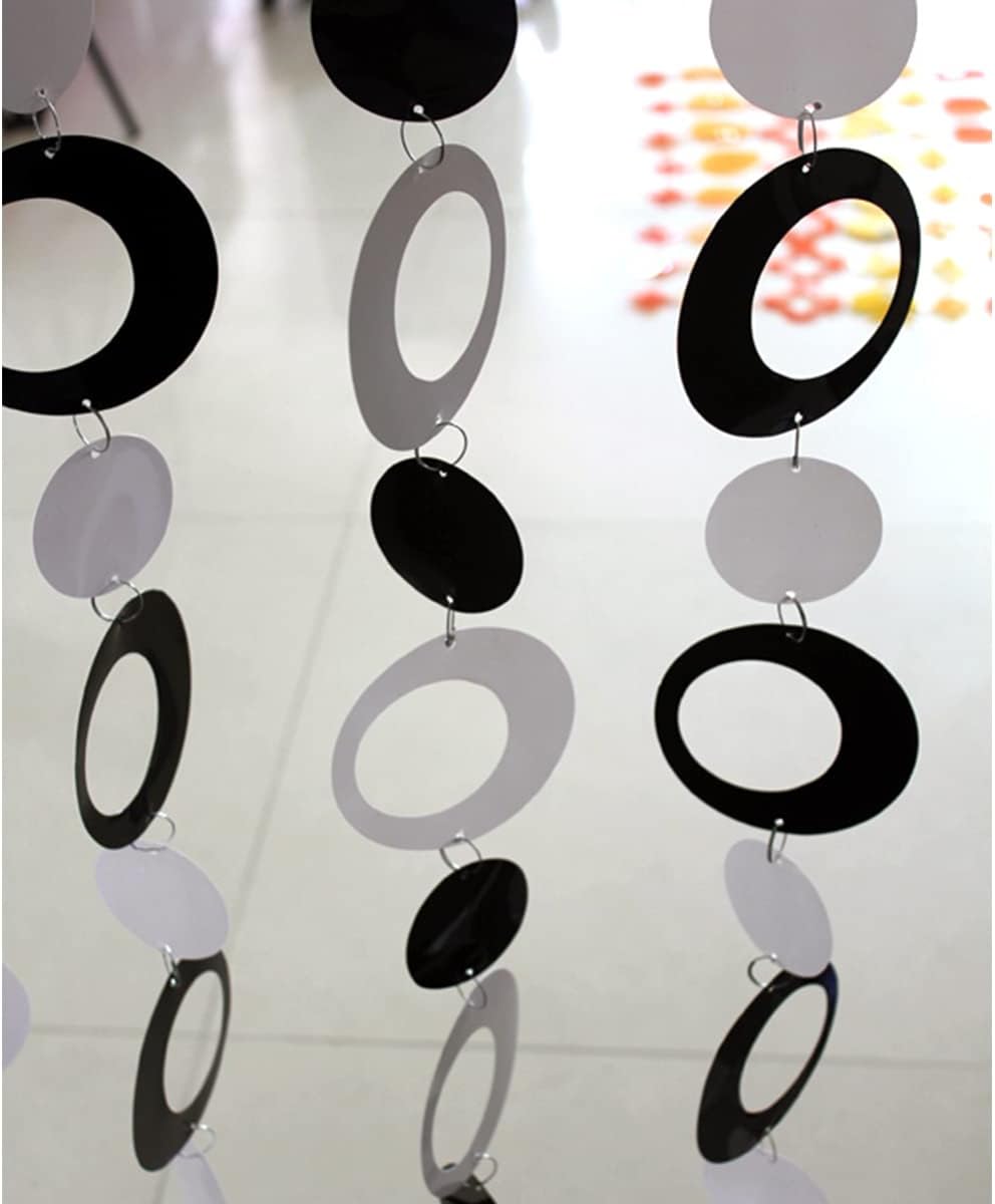 QueenBox 63in 8pcs Round Sequin Beaded Curtain