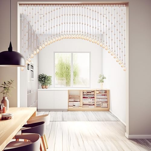 BECHAEO Crystal Glass Beaded Curtain 40 Strings Arched Door Decor