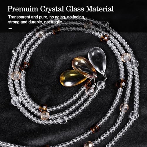 BECHAEO Crystal Glass Beaded Curtain 40 Strings Arched Door Decor