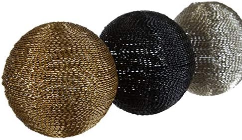 Premier Housewares Decorative Spheres Metal Gold Black Silver