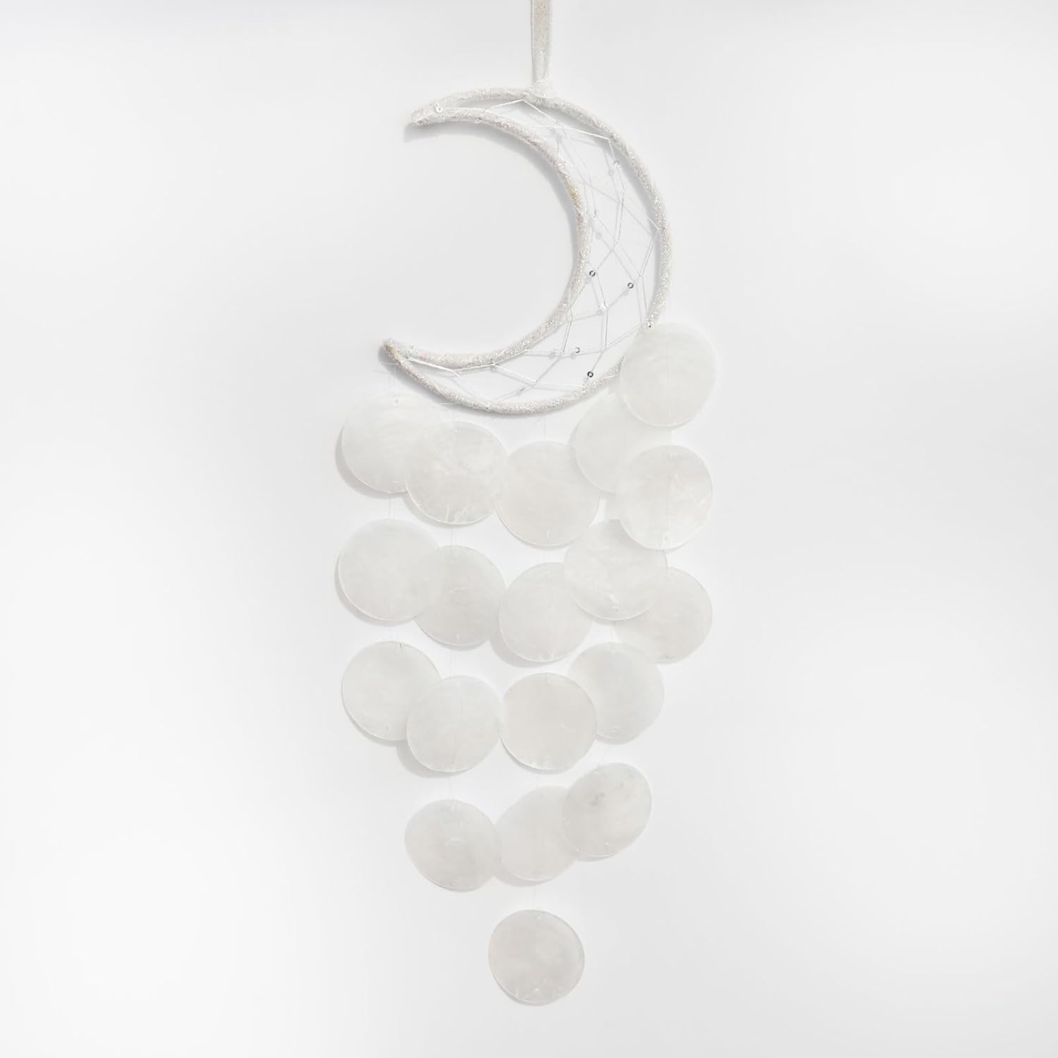 Pretty Jolly Small Outdoor Crescent Moon Woven Dream Catcher Wind Chimes