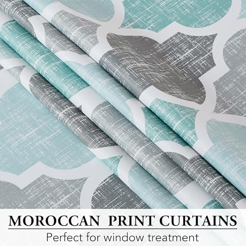 Beauoop Blackout Curtains 50x63 2 Panels Aqua Grey