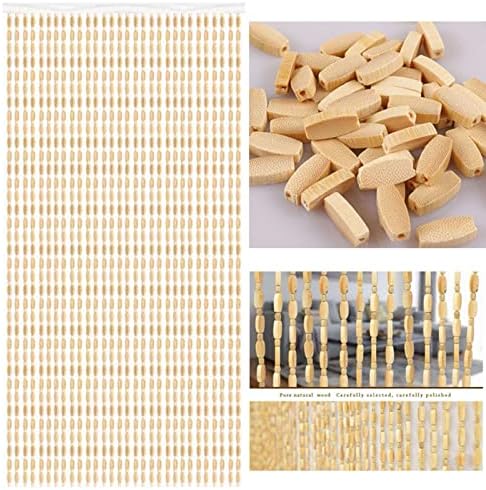 CHUNJIMAN Bamboo Beaded Door Curtain for Living Room Partition Retro Style Door Decor