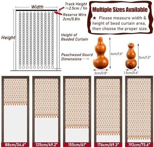 NEVKA Beaded Curtain with Gourd Design for Doorway and Room Divider