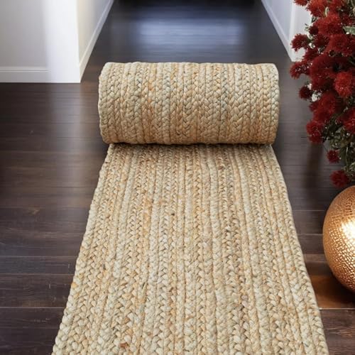 Shatex Hallway Runner Rug 2x6 Natural Jute Reversible