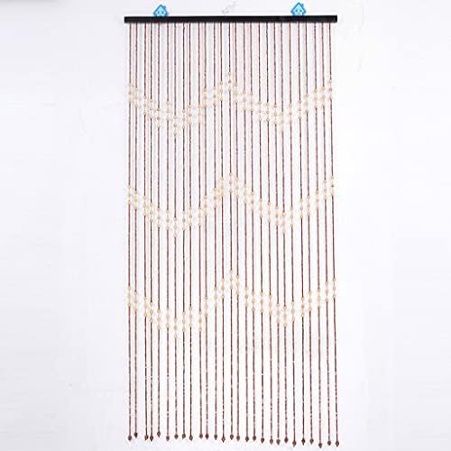 27 Strands Brown Wood Beaded Curtain Panels