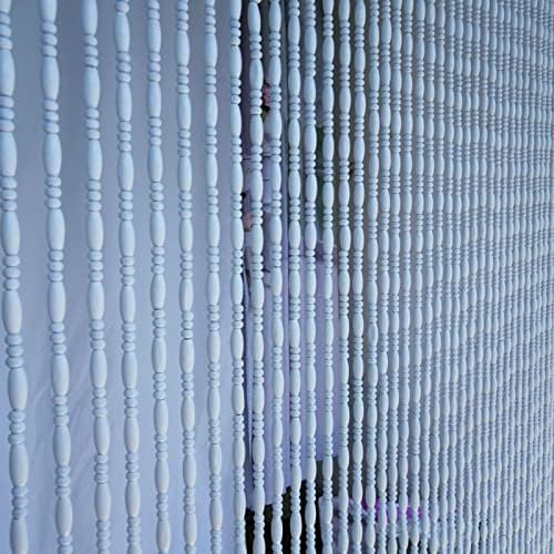 LEOSXA Hanging Wooden Beaded Door Curtain Screen