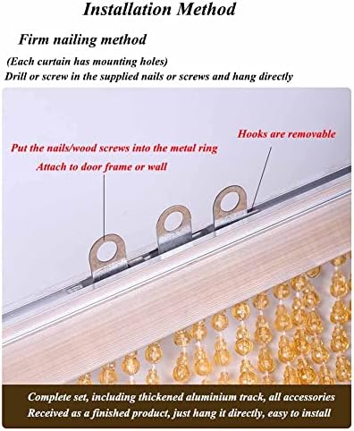 Clear Gourd Beaded Curtains - 100x180cm for Home Decor