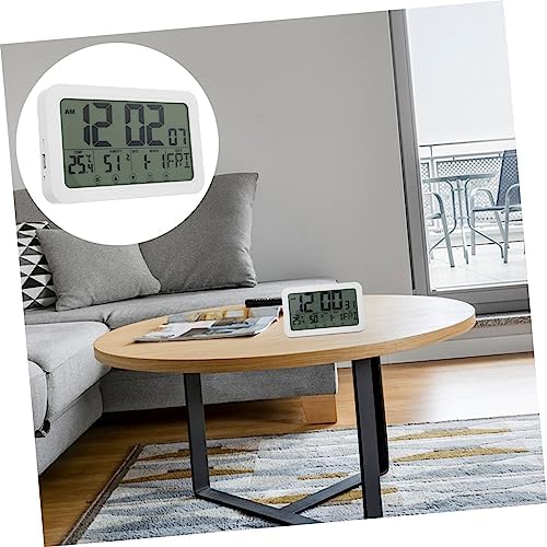 Happyyami Digital Temperature Humidity Clock with LCD Alarm