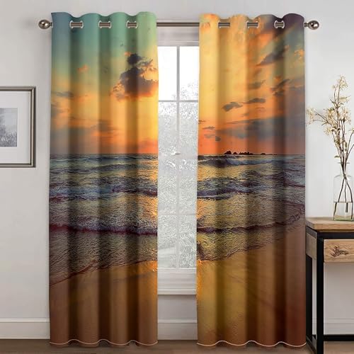 Homxi 2 Panel Blackout Drapes for Living Room and Balcony