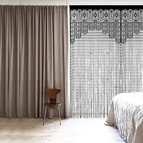 MObyat Doorway String Curtain with Glitter Fringe Panel