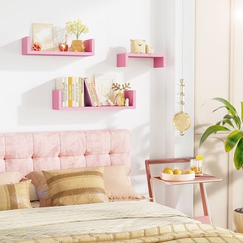 SRIWATANA Pink Floating Wall Shelves