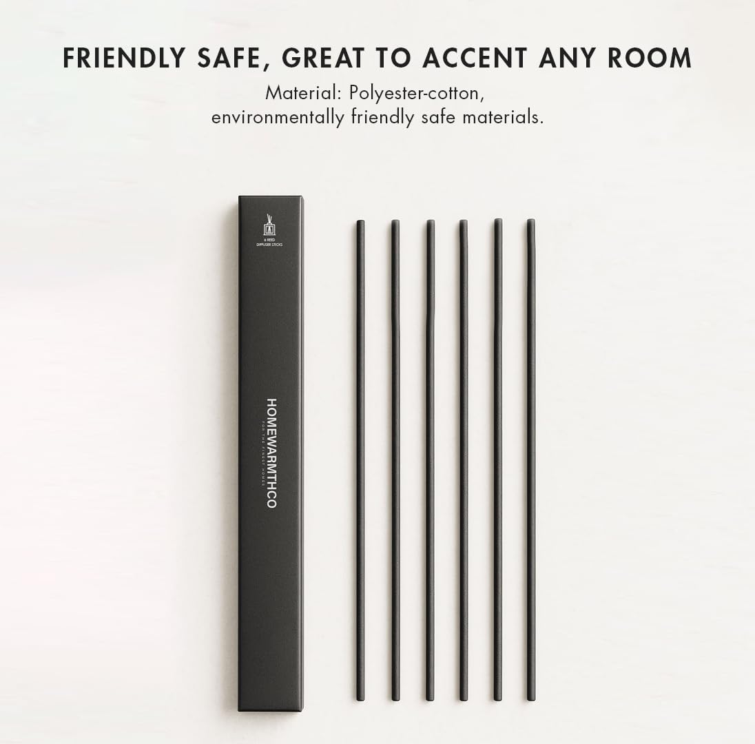 6 Pack Black Reed Diffuser Sticks 75in x 35mm