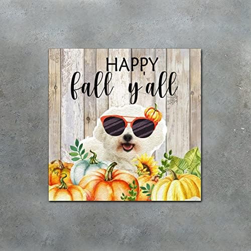 Thanksgiving Hello Fall Decorative Wood Sign 8x8in