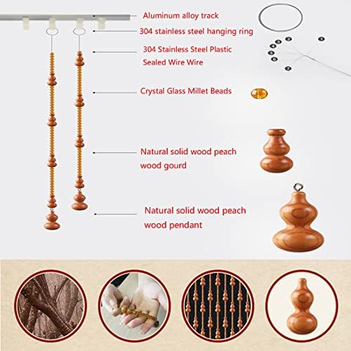 KDDEON Natural Wood Beaded Door Curtain