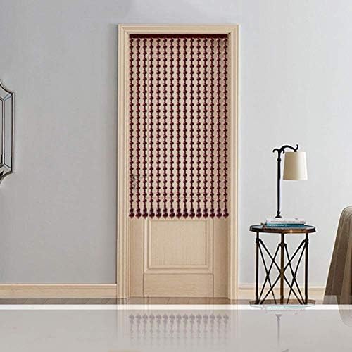 Natural Wood Beaded Curtain for Room Divider and Home Decor