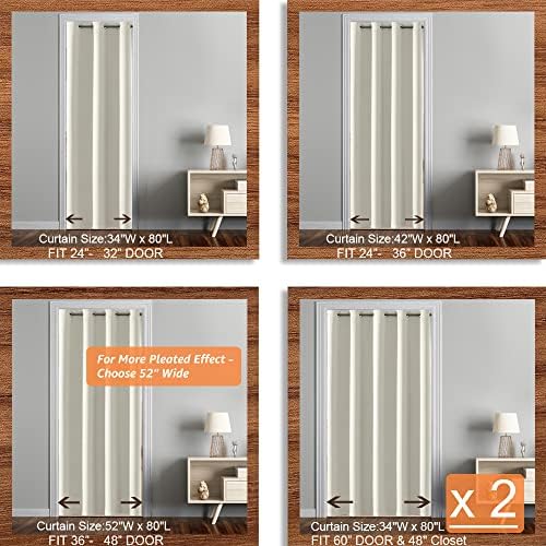 SHINELAND Door Curtain 52x80 Inch Vintage Design