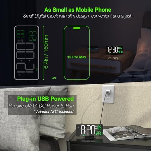 KOSUMOSU 67in Black Digital Alarm Clock