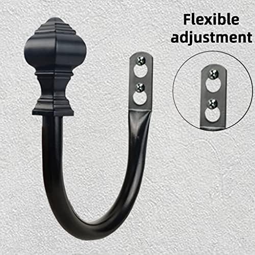 2Pcs Curtain Holdbacks with Lighthouse Finial Black