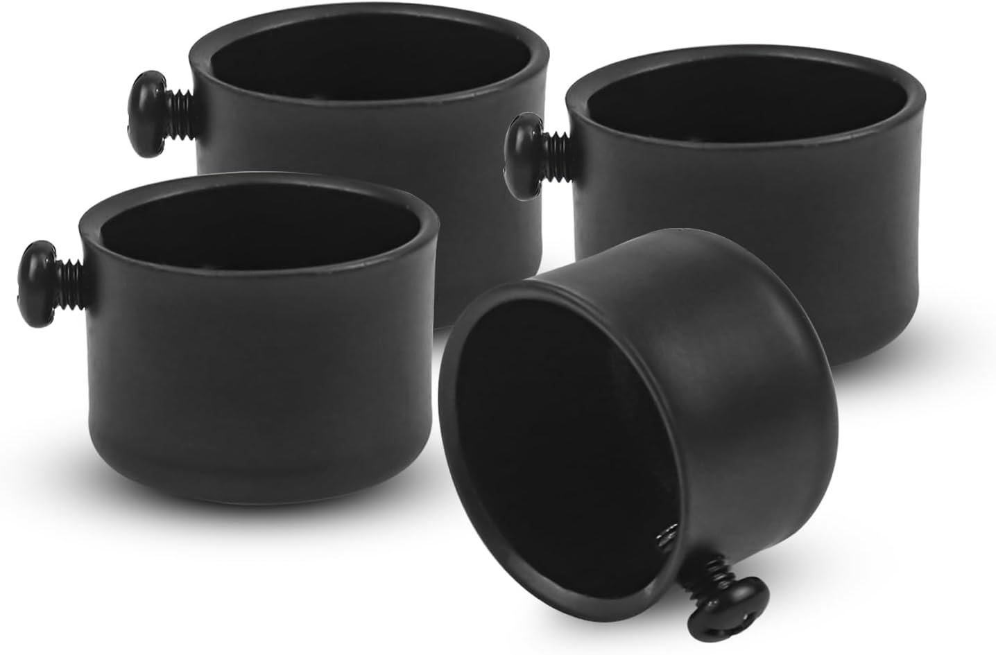 Curtain Rod Ends with Fixing Screws Black Durable 22mm Diameter