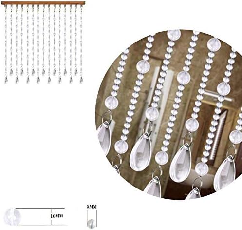 Beaded Curtains with Natural Crystal Hanging Strings for Living Room and Bedroom Wall Decor