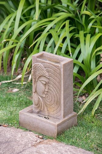 9x65x14 Inch Buddha Fountain with LED for Outdoor Indoor Use