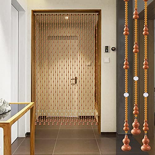 Pengfei Beaded Curtain Natural Wood Door Divider