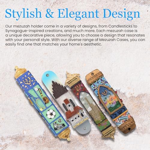 Majestic Giftware 4 Inch Ceramic Mezuzah Case with Mountains Design