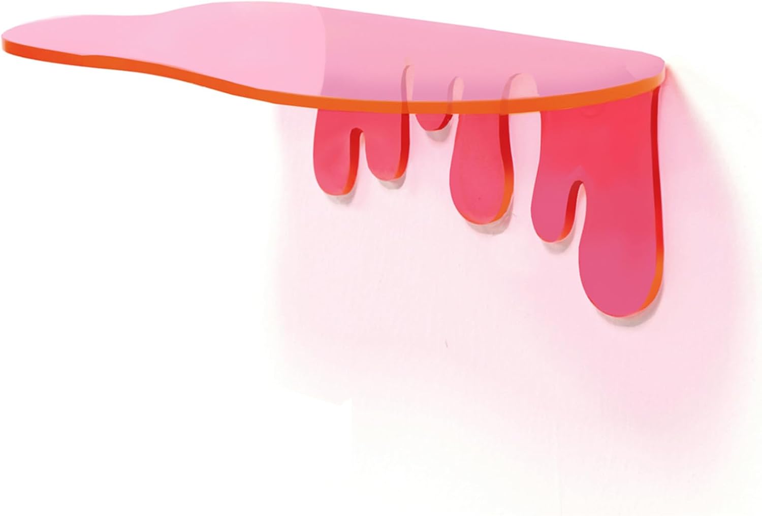SetGame 2 Pack Acrylic Floating Wall Shelves - Pink 7 Inch Display