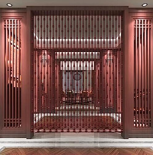 Wood Beaded Curtain For Doorway Handmade Decorative Partition