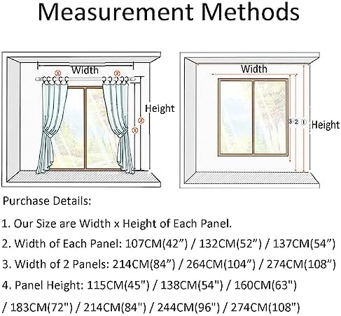 Homxi 2 Panel Blackout Curtains Set for Bedroom