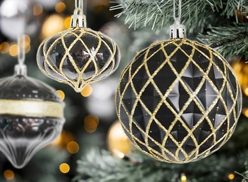 4 Piece Christmas Ornament Set for Tree and Holiday Decor