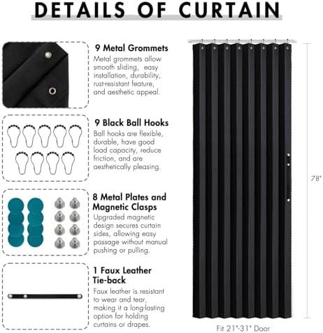 MIULEE Halloween Magnetic Folding Door Curtains 1 Panel